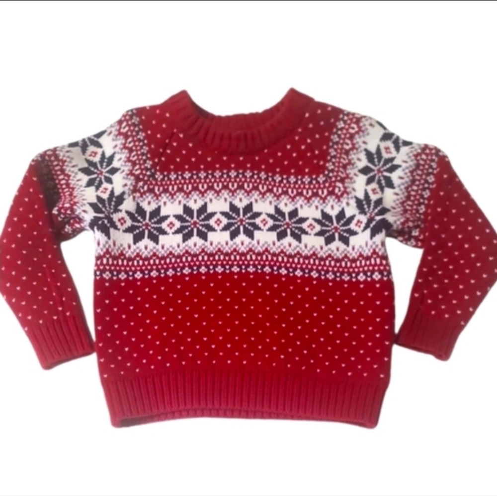 Girls' 3T Cotton Old Navy White Fair Isle Sweater